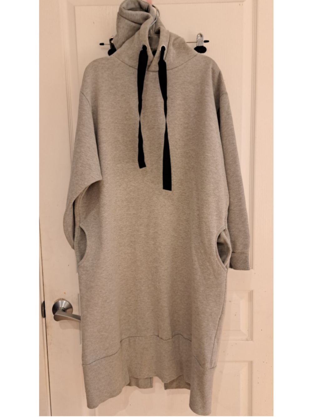 Women's Golly Grey & Black Hoodie Sweatshirt Dress Size M